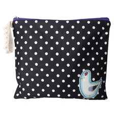 큐트에코 북유럽 꼬꼬 패치 방수 메이크업 빅 파우치_