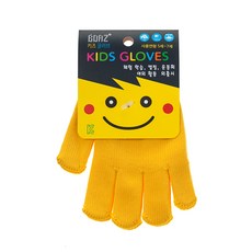 극세사 키즈글러브 5~7세, 노랑, 3개