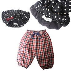 큐트에코 아동용 빈티지 체크 롱 블루머