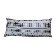 BED&DECO 格紋文字印花長形抱枕套