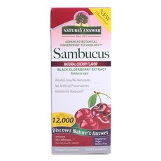 네이쳐스앤서 삼부커스 블랙 엘더베리 추출물 12000mg 리퀴드, 240ml, 체리 (Cherry), 1개