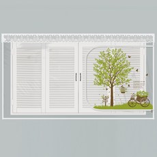 dashop EVA窗戶型拉鍊式防風擋風板 綠色香氣, 1個