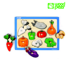 伍德皮亞 手抓板拼圖 蔬菜, 1個, 8件