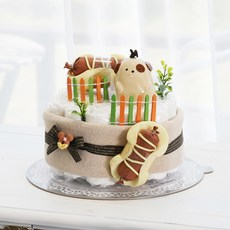 Baby Bakery 小狗尿布蛋糕 百日宴, 摩卡米色