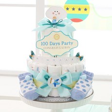 Baby Bakery 尿布蛋糕 100天派對款, 藍色