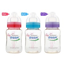 Baby dream 母乳實感奶瓶, 隨機出貨(粉色/紫色/藍色), 1組, 260ml