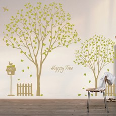 [MUNGKIDECOR] Happy Tree, 淺棕色+橄欖色+淺橄欖色