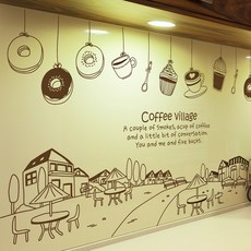 [10x10] 裝飾貼紙_咖啡村, 深棕色