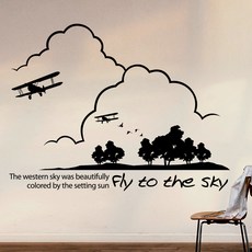 10X10 藍天飛行牆貼, 非洲天空，黑色