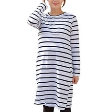 Motherlike 孕婦款橫條紋哺乳連身裙