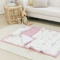 ShieldGreen 兒童寢具組 被子+枕頭+墊子, 動物款 粉色