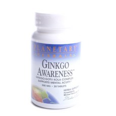 플래너터리허벌스 징코 어웨어니스 500mg 타블렛, 30개입, 1개, 30정