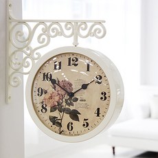 행복디자인 로맨틱 로즈 양면시계, 아이보리