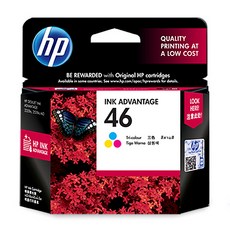 HP NO.46 정품잉크 CZ638AA, 삼원색, 1개