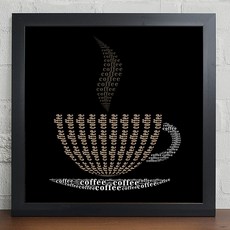BABOSARANG 咖啡圖案壁掛畫 cy_319, 黑框