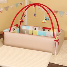사파리 범퍼침대+모빌대(소)+범퍼침대 매트리스 (소) 800x1200x50mm