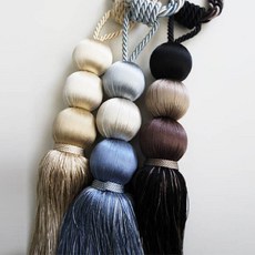 四色球窗簾綁帶, 藍色