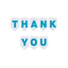 와니데코 THANK YOU가랜드 A 타입, 화이트(문자색 스카이블루)