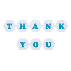 와니데코 THANK YOU가랜드 C 타입, 화이트(문자색 스카이블루)