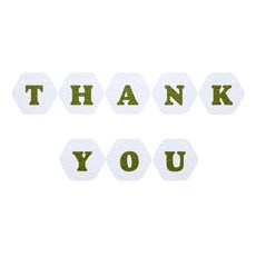 와니데코 THANK YOU가랜드 C 타입, 화이트(문자색 올리브그린)