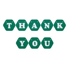 와니데코 THANK YOU가랜드 C 타입, 그린(문자색 화이트)