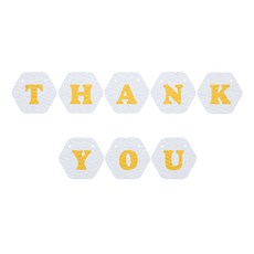 와니데코 THANK YOU가랜드 C 타입, 화이트(문자색 옐로우)
