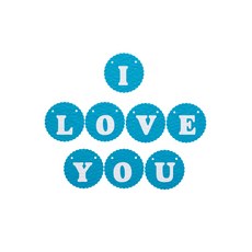 와니데코 I LOVE YOU가랜드 B 타입, 스카이블루(문자색 화이트)