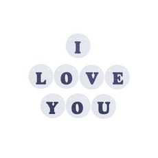 와니데코 I LOVE YOU가랜드 B 타입, 화이트(문자색 네이비)