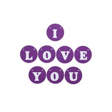 와니데코 I LOVE YOU가랜드 B 타입, 퍼플(문자색 화이트)