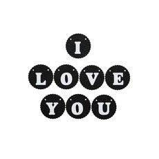 와니데코 I LOVE YOU가랜드 B 타입, 블랙(문자색 화이트)