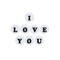 와니데코 I LOVE YOU가랜드 B 타입, 화이트(문자색 블랙)