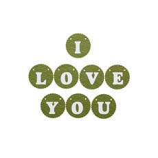 와니데코 I LOVE YOU가랜드 B 타입, 올리브그린(문자색 화이트)