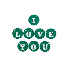 와니데코 I LOVE YOU가랜드 B 타입, 그린(문자색 화이트)