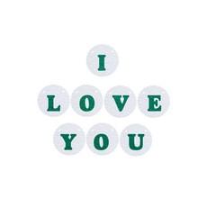 와니데코 I LOVE YOU가랜드 B 타입, 화이트(문자색 그린)