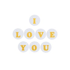 와니데코 I LOVE YOU가랜드 B 타입, 화이트(문자색 옐로우)
