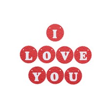 와니데코 I LOVE YOU가랜드 B 타입, 레드(문자색 화이트)