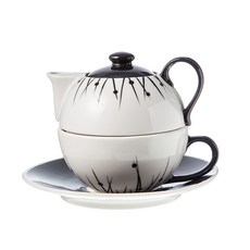 手繪茶壺連杯組合, 黑線, 1個