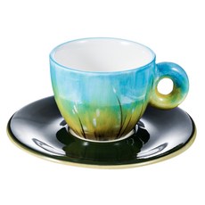 手繪濃縮咖啡杯組, 綠色田野, 1個