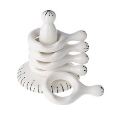 手繪筷匙架組 掛鉤型, 黑色線條, 1個