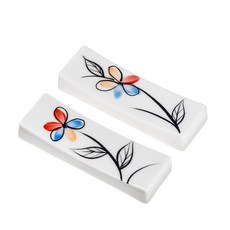 【She's Deco】手繪餐具架單件方形現代花, 1個