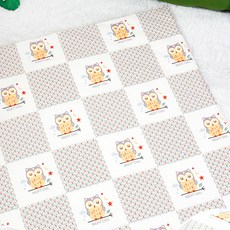 Coney Island 貓頭鷹圖案薄被, 白色