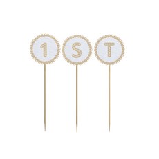 와니데코 미니파티픽 데코용품 1ST, 화이트 + 베이지, 1개