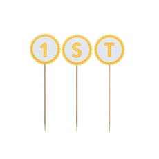 와니데코 미니파티픽 데코용품 1ST, 화이트 + 옐로우, 2개