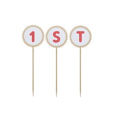 와니데코 미니파티픽 데코용품 1ST, 화이트 + 베이지 + 레드, 1개