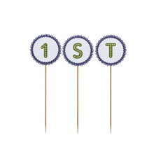 와니데코 미니파티픽 데코용품 1ST, 화이트 + 네이비 + 올리브그린, 1개