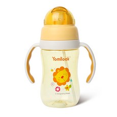 요미락 트라이탄 스트로우컵 350ml, 옐로우, 1개