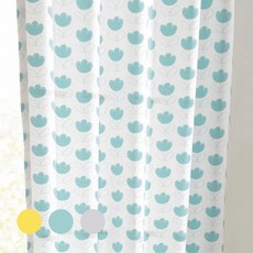 Apoa Room 鬱金香圖案遮光窗簾, 薄荷