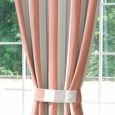 Apoa Room 拼色條紋遮光窗簾, 髮卡型, 粉色的