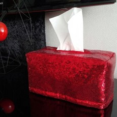 참데코 스팽글 티슈커버, 레드