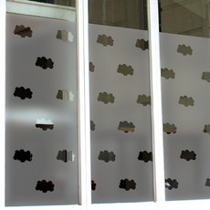 高級切割霧片_可愛雲_90x90cm